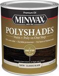 Minwax PolyShades Wood Stain + Polyurethane Finish – Quart, Classic Black, Satin