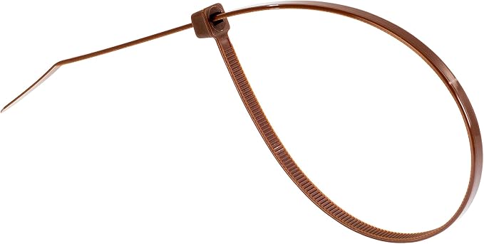 GTSE 12 Inch Brown Zip Ties, 9,500 Bulk Contractors Pack, 50lb Strength, UV Resistant Long Nylon Cable Ties, Self-Locking 12" Tie Wraps, Full Carton