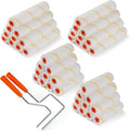 40 Pack Microfiber Paint Roller, 4 Inch and 6 Inch, Small Paint Roller Covers, 3/8 Inch Nap, Mini Paint Rollers for House Painting with Paint Roller Frame, Wall Painting Tool
