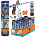 BEEST FullStop Spray Foam Insulation Kit - 360 Board ft/sq.ft. Fire Rated Spray Insulation Foam for Walls & Attics with Thermal & Soundproofing - Includes 18x Cans, 1 Cleaner, Pro X Gun, Safety Gear