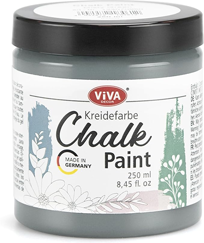 Viva Decor Chalk Paint (Platinum Grey) 8.45oz - Featuring a Chalky & Matte Finish, this paint is perfect for crafting Shabby Chic & Vintage looks on wood furniture and decor pieces
