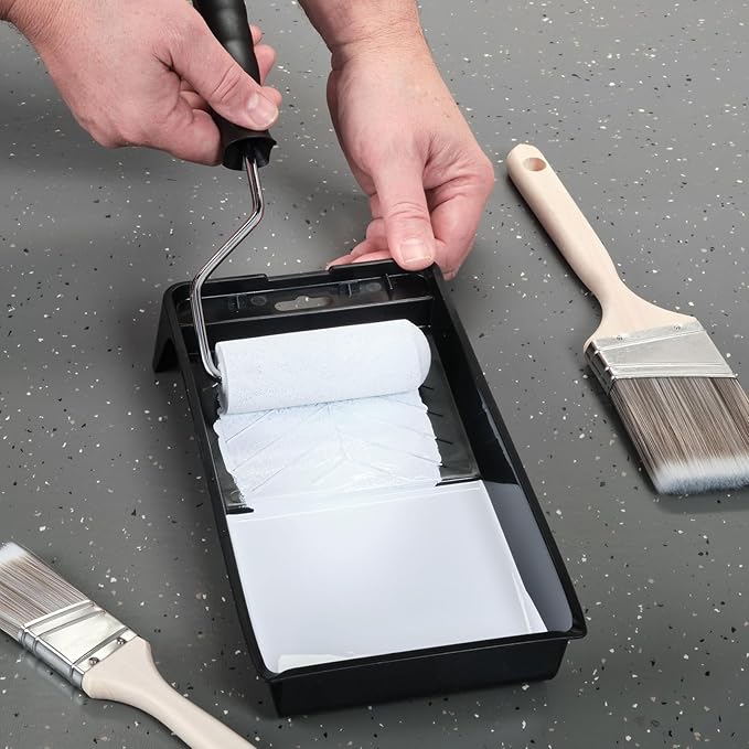 Juvale 4-Inch Paint Tray Pan - 12-Pack Black Spill-Resistant & Mini Paint Trays - Dual Wells for Rollers & Roller Pan - Multi-Use for Home Improvement & Project Supplies - 11 x 5.5 x 1.5 in