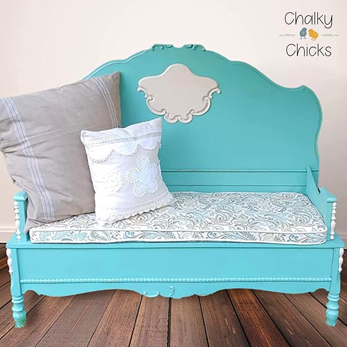 Chalky Chicks 16 Fl Oz Matte Aqua Bay (Aqua Blue) Chalk Paint for Furniture Without Sanding - No Prep Furniture Paint No Sanding All in One for Crafts, Wood, Cabinet, Metal, Dresser, Farmhouse