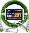 Tie Out Cable for Dogs Up to 300lbs,35ft Extra Strong 1000lbs Break Strength Tie-Out Tether Trolley Training Lead,Dog Run Cable for Yard Garden Park Camping Outside (Green, 300lbs 35ft)