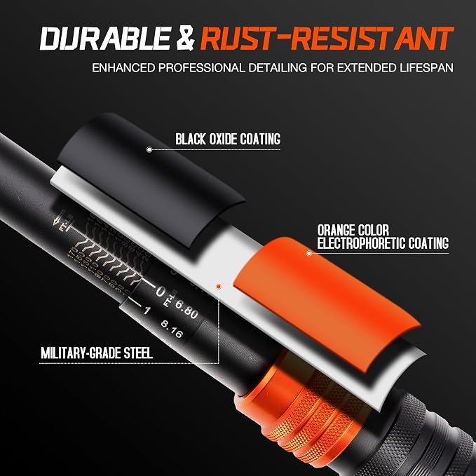1/2-Inch Drive Click Torque Wrench, 10-180 Ft-Lb/13.6-244.0 Nm, Dual-Direction 72-Tooth Ratchet, ±3% Precision with Dual Scale Torque Wrenches for Bike, Motorcycle & Car