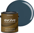 EVOLVE Interior Paint & Primer, Eggshell (Deep Blue), 1 Gallon – One-Coat Coverage, Excellent Hide, Low VOC, Low Odor, Washable Paint for Walls, Doors & Trim