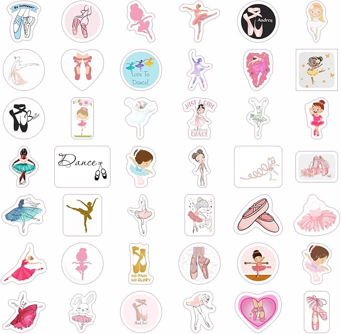 BulbaCraft Ballet Stickers - Ballerina Laptop Stickers, Ballet Gifts, Ballerina Party Supplies, Gifts for Women & Men