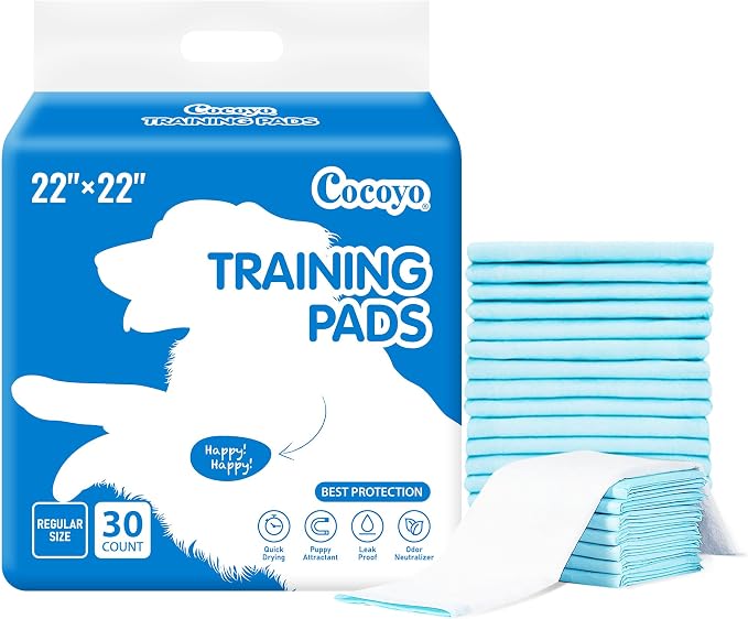 COCOYO Best Value Training Pads 30 Count | Dog Pee Pads | Super Absorbent Puppy Pads