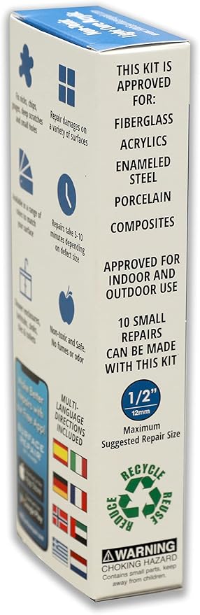 HIMG Bathtub and Shower Pan Repair Kit, compatible color: American Standard White