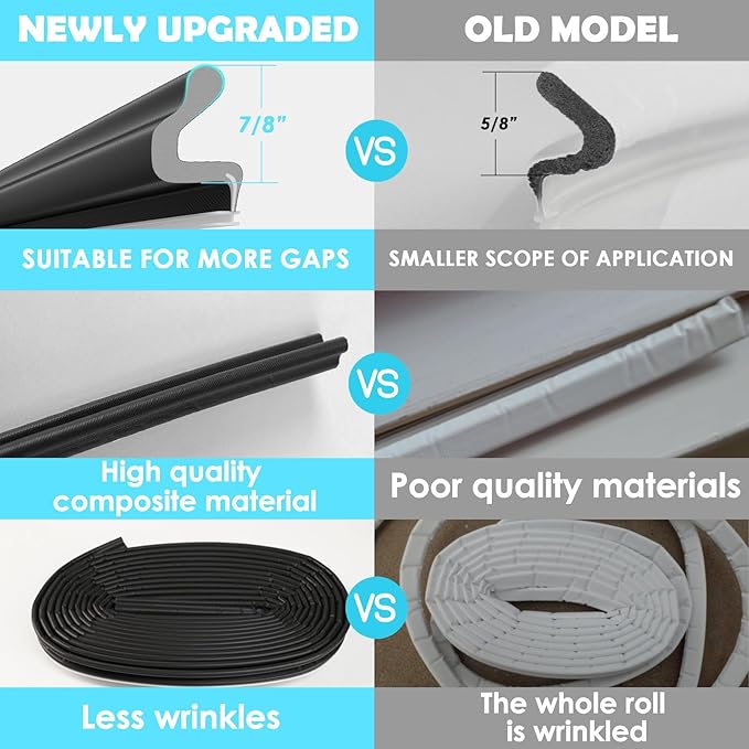 40FT Kerf Weather Stripping Door Seal Sound Proof Weather Strips Seal Strip for Front Door Frame Soundproofing Exterior Door Insulation Gasket (with 4 Door Corner Seals)
