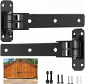 Heavy Duty Gate Hinges, 900 Lbs Capacity and Built-in Ball Bearings, 13" Bolt-On or Weld-On Hinges, 180° One-Way Open Gate Hinges for Wooden/Metal Gates,Garden Gates, Fence, Sheds (Matte Black)