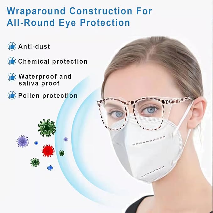 SQIMZAR Safety Glasses Goggles For Women Nurses Protective Eyewear,Anti Fog Safety Goggles