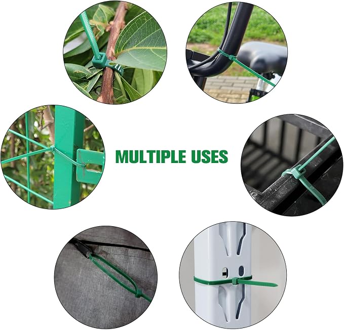 Zip Ties 6 inch, 1000 Pack Green Zip Ties, Green Cable Ties Self-Locking Nylon Cable Ties with 40 lbs Tensile Strength,Wire Ties for indoor and outdoor use.