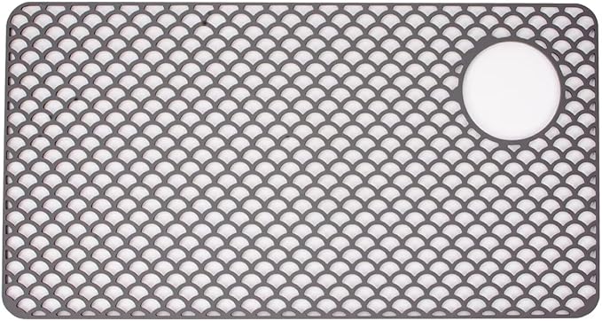 Kitchen Sink Mat 28.3 x 15.2in Silicone Sink Mat Non Slip Sink Protector for Farmhouse Kitchen Grey B