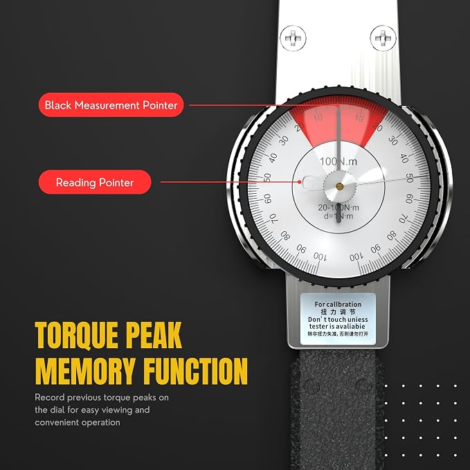 1/2 inch Torque Wrench, 0-100 N.m TLB Dial Torque Wrench, Precision Torque Wrench, Accuracy ±3%, Division 1N.m