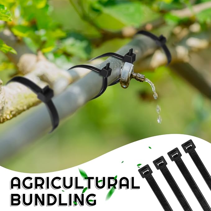 XunYee 48 Pcs 60 Inch Large Zip Ties Heavy Duty Outdoor Extra Large Zip Ties Extra Long Cable Wire Plastic Ties with 176 Pounds Tensile Strength Self Locking UV Resistant (Black)