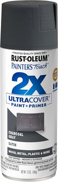 Rust-Oleum 342061 Painter's Touch 2X Ultra Cover Spray Paint, 12 oz, Satin Charcoal Gray