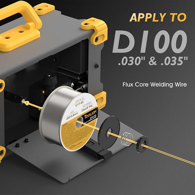 TOOLIOM 135A Mini MIG Welder Flux Core 110V MIG Welder Gasless Flux MIG/Lift TIG/Stick 3 in 1 Welding Machine Portable