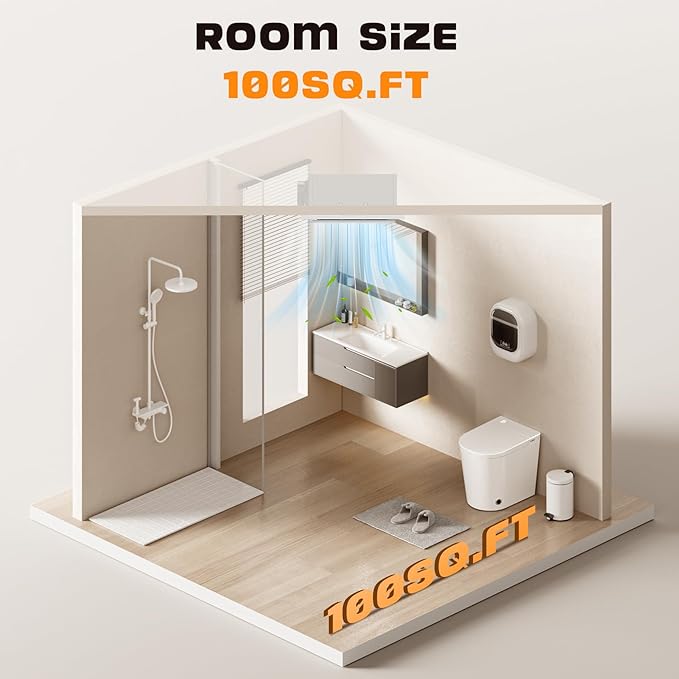 12" Ultra Quiet Bathroom Exhaust Fan with 6500K LED Light, 1.0 Sone 120 CFM, 10x10 Mount, 1500 LM Ceiling Ventilation Fan, Energy Efficient (6500K-B)