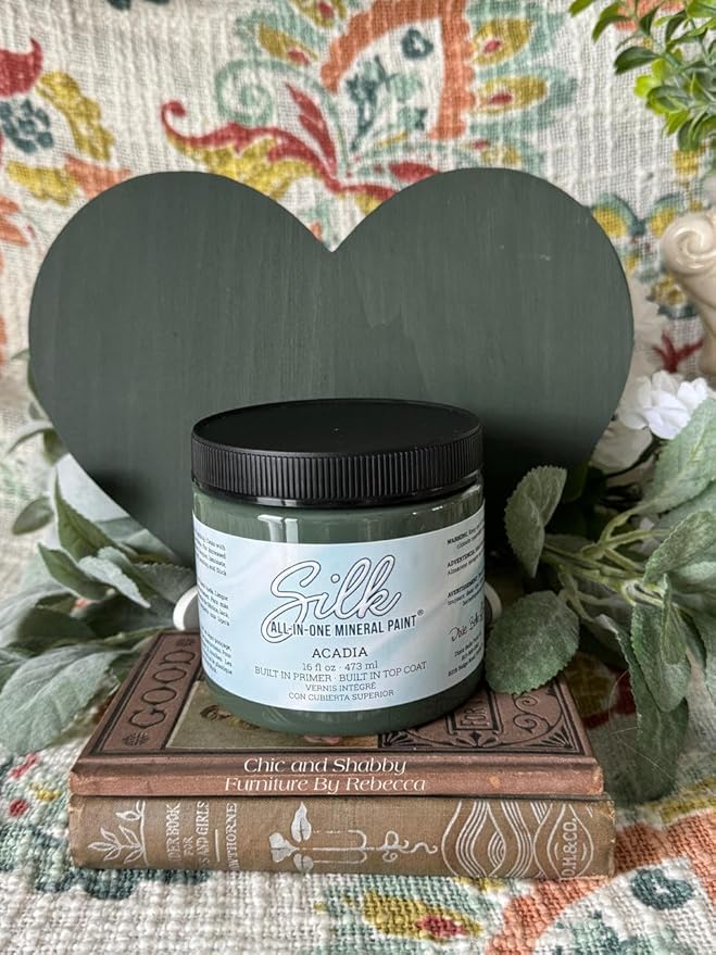 Dixie Belle Silk All-in-One Mineral Paint - Acadia (4oz) - All-in-One Water Based Primer + Topcoat - Durable Furniture Paint - Low Reflective Finish