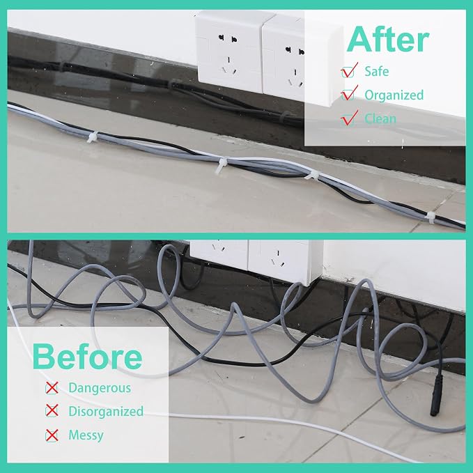 Shappy 500 Pack Long Zip Ties Heavy Duty, Ultra Exclusive Strong Cable Ties Large Industrial Electrical for Indoor Outdoor Plastic Wraps(White,24 Inch)