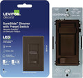 Leviton SureSlide LED Advanced Dimmer Switch for 150W Dimmable LED, Halogen and Incandescent Bulbs and Fixtures, 66741-B, Brown