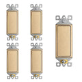 ELEGRP Matte Champagne Gold 3 Way Decorator Light Switch, 15A 120-277V, Paddle Rocker Switch Replacement, On/Off Wall Switch, Self-Grounding, Residential Grade, UL/CUL, 5 Pack
