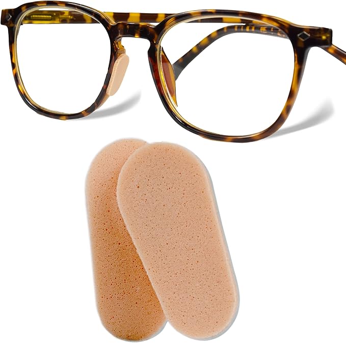 GMS Optical Symmetrical Self-Adhesive Soft Foam Nose Pads for Glasses, Sunglasses, and Eye-Wear, and More - Great for Plastic Frames – 15mm (5 Pair, Peach)