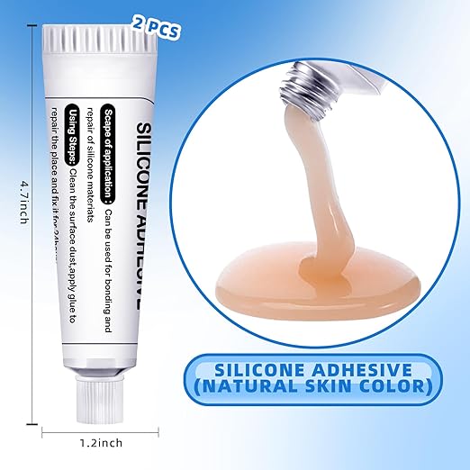 Lounsweer 2 Pcs Silicone Adhesive Glue for Skin Doll Repair Flesh Color Soft Adhesive Rubber Repair Glue for Filling Silicone Baby Doll Cavities Rubber Molds Halloween SFX Makeup