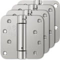Luxbaro 4 Pack Self Closing Door Hinges, 4 Inch Spring Loaded With 5/8'' Radius Corners, Adjustable Tension for Garage, Front, Back, Left and Right Hand, UL Listed
