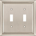 Henne Bery Sunken Pearls Heavy Duty Decorative Wall Plate Switch Plate Outlet Cover (Double Toggle, Satin Nickel)
