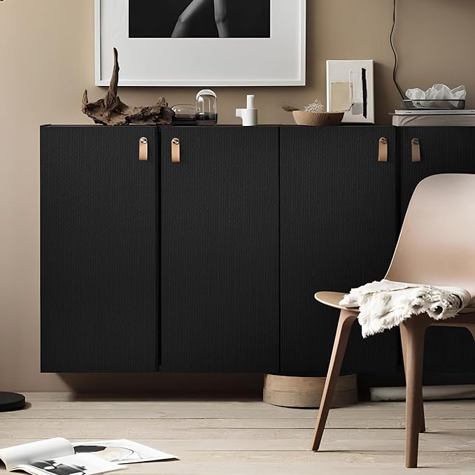 Rugreat Matte Black Peel and Stick Wallpaper Solid Modern 591inL 15.7inW | Black Contact Paper for Cabinets Self Adhesive Wallpaper for Bedroom Table Texture Contact Paper for Furniture Waterproof