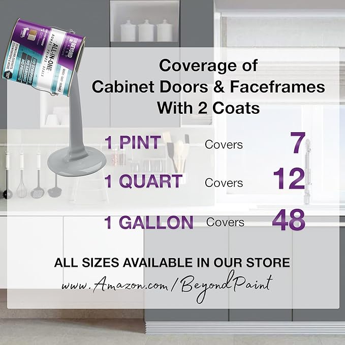 Beyond Paint All-in-One Refinishing Paint, No Sanding, Matte Finish for Cabinets, Countertops, Furniture and Doors, 1 Pint, Nantucket