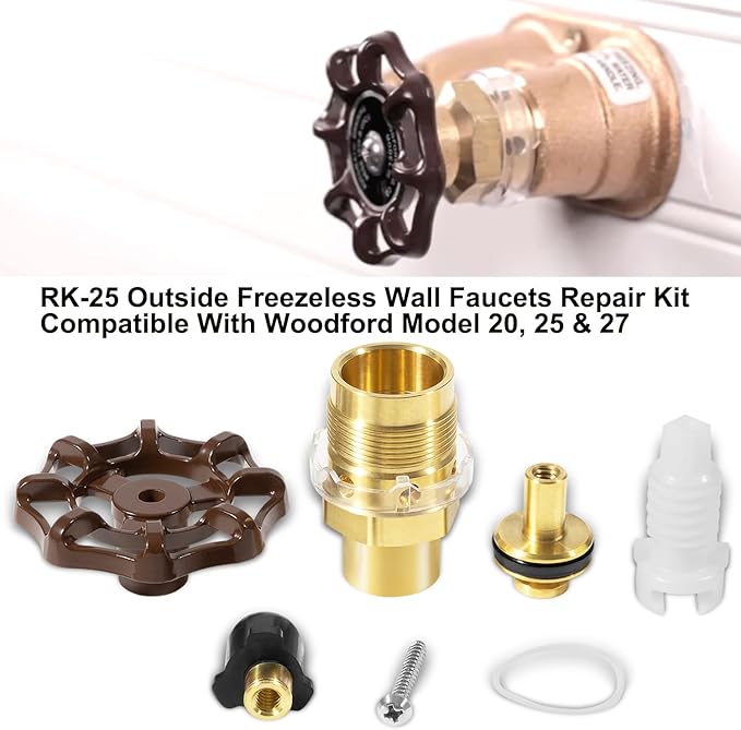 RK-25 Repair Kit, Outside Faucet Metal Handle Compatible with Woodford Model 20, 25 & 27 Series Freezeless Wall Faucets