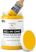 Chalky Chicks 32 Fl Oz Matte Bees Knees (Yellow) Chalk Paint for Furniture Without Sanding - No Prep Furniture Paint No Sanding All in One for Crafts, Wood, Walls, Cabinet, Metal, Dresser, Farmhouse