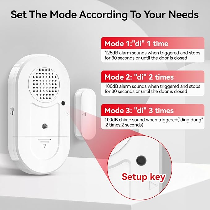 Sanjie Door Alarms When Opened,Door Window Alarm Sensors for Kids Safety/Home Security/Pool/Garage/Dementia/Toddler/Travel Security,Easy to Install,Volume Control/Loud Alert,Long Battery Life,8 Pack