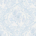 Ismoon Floral Peel and Stick Wallpaper Blue Contact Paper Boho Watercolor Damask Wallpaper Vintage Textured Removable Self Adhesive Vinyl Wall Paper Renter Friendly, 17.3inX49ft