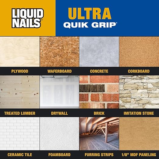 Liquid Nails Ultra Quik Grip 10 oz. White Interior and Exterior Construction Adhesive