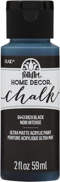 FolkArt 6443 Home Décor Chalk Furniture & Craft ,Acrylic Paint in Assorted Colors, 2 oz, Rich Black