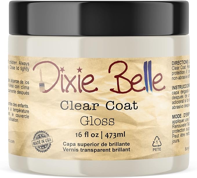 Dixie Belle Paint Company | Gloss Clear Coat (16oz) | Glossy Finish Polyacrylic Topcoat | Chalk-Friendly Furniture Paint Finish