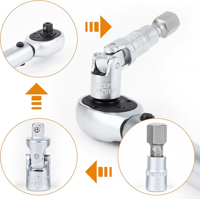 CARTMAN 1/4-Inch Drive Click Torque Wrench, Dual Range Bike Repair Tool Set | Dual range click torque wrench with quick release, reversible ratchet, calibrated accuracy for MTB, e-bike, and moto fix use.