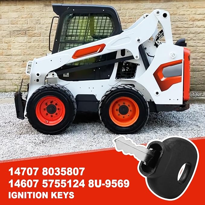 14707 Heavy Equipment Ignition Key, Ignition Keys for Hamm Bomag Volvo Bobcat Caterpillar JCB New Holland Dynapac Terex Skytrak 14707 5755124 8035807 8U-9569 14603(10 packs)