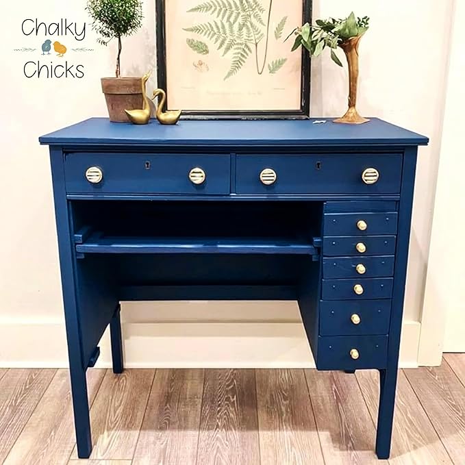 Chalky Chicks 16 Fl Oz Matte DC Blue Navy Blue Chalk Paint for Furniture Without Sanding - No Prep Furniture Paint No Sanding All in One for Crafts, Wood, Cabinet, Walls, Metal, Dresser, Farmhouse