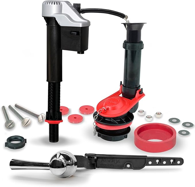 Korky Standard 2-Inch Complete Toilet Repair Kit with Chrome Simple Style StrongARM Toilet Handle and Lever