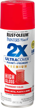 Rust-Oleum 331180 Painter's Touch 2X Ultra Cover Spray Paint, 12 oz, High Gloss Strawberry Fields
