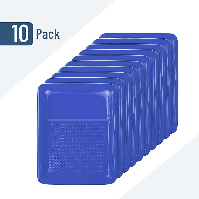 Bates- Paint Tray Liner, 9 Inch, 10 pcs, Dark Blue Paint Pans Trays, Plastic Paint Tray, Roller Tray Liners