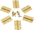 8Pcs 1.5 Inch Brass Butt Hinges, Gold Jewelry Box Hinges Small Cabinet Hinge Square Door Hinge Folding Craft Heavy Duty for Furniture Cupboard Drawer