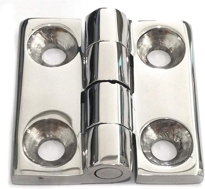 Marine Grade CAST Solid 304 Stainless Steel Mirror Polished Butt Hinges Marine Stainless Steel Heavy Duty 2-3/8" x 2-3/8" Pair for Boat, RVs