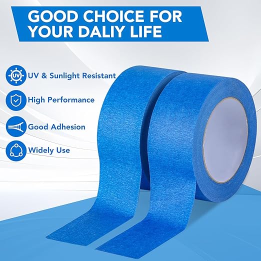 VOISEN 16 Packs Painters Tape, Blue Painters Tape, 2 Inch Wide (1.85 in x 55 Yds), Masking Tape for Multi-Purpose, Masking Tape Bulk,DIY Artist Craft Arts, Decoration, Drafting, No Residue