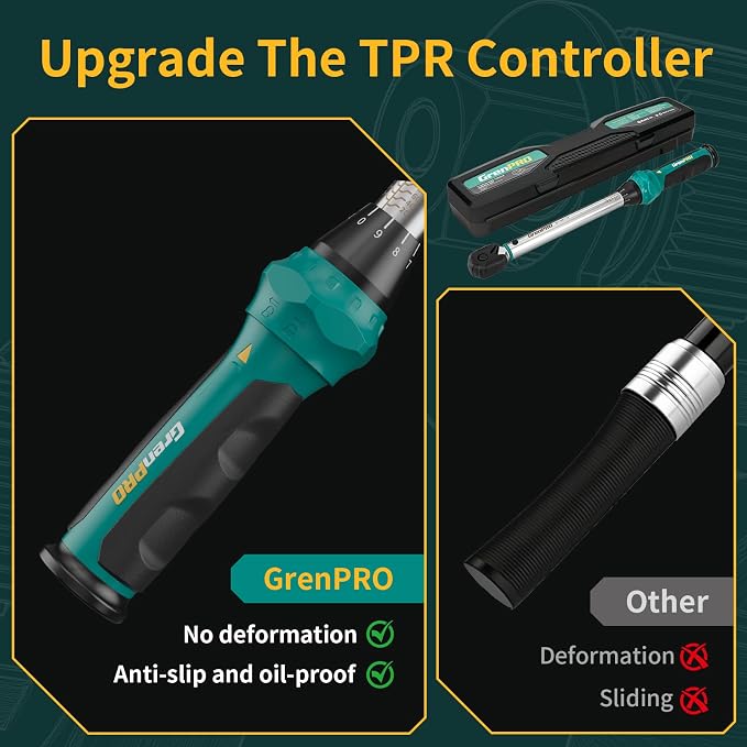 GRENPRO 1/2" Drive Click Torque Wrench 10–150 Ft.Lb – Dual-Direction Adjustable with Dual Range Scales, 72-Tooth Precision Ratchet, ±3% Accuracy – for Bike, Motorcycle, Car Repair & DIY Maintenance